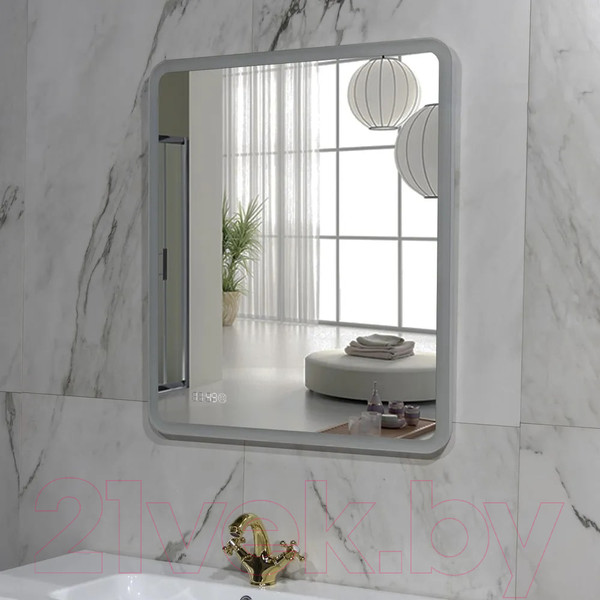 Изображение товара Зеркало Пекам Marta 80x80 / marta-80x80scl (с подсветкой, сенсором на прикосновение и часами)