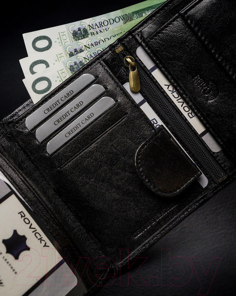 Изображение товара Портмоне Cedar Rovicky 1502-03-BOR-1133 (черный/красный)