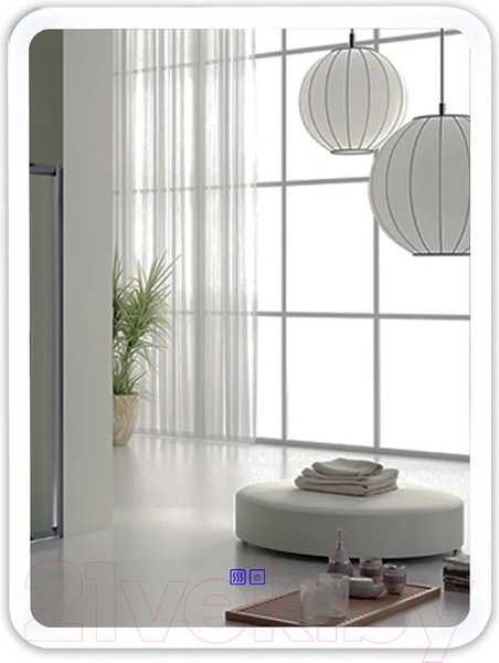 Изображение товара Зеркало Пекам Marta 80x120 / marta-80x120sp (с подсветкой, сенсором на прикосновение и подогревом)
