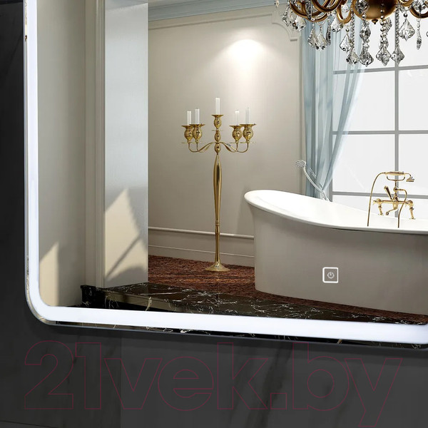 Изображение товара Зеркало Пекам Marta 1 80x50 / marta1-80x50s (с подсветкой и сенсором на прикосновение)