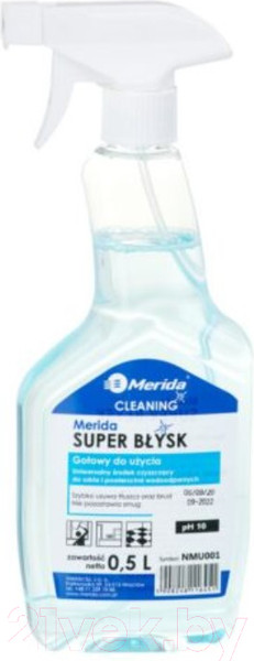 Изображение товара Средство для мытья стекол Merida Супер Блеск Для Мытья Водостойких Поверхностей  (500мл)