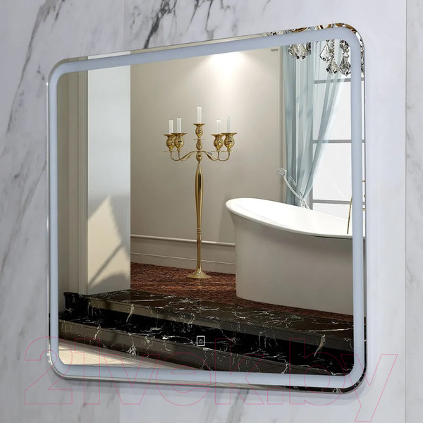 Изображение товара Зеркало Пекам Marta 1 60x50 / marta1-60x50s (с подсветкой и сенсором на прикосновение)