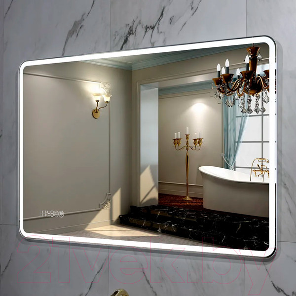 Изображение товара Зеркало Пекам Marta 1 120x80 / marta1-120x80spcl (с подсветкой, сенсором на прикосновение, подогревом и часами)