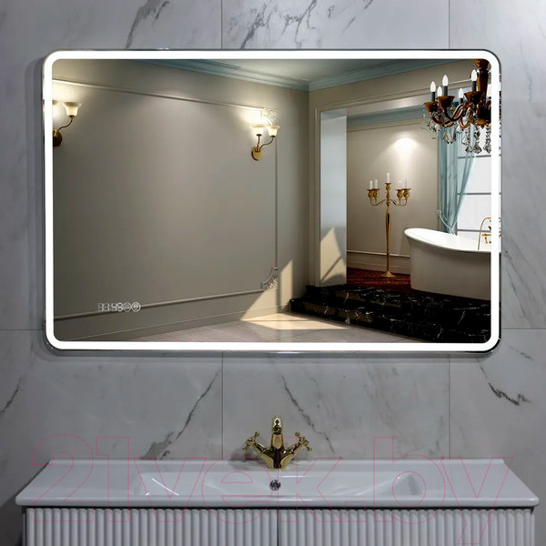 Изображение товара Зеркало Пекам Marta 1 120x80 / marta1-120x80spcl (с подсветкой, сенсором на прикосновение, подогревом и часами)