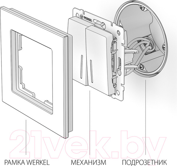 Изображение товара Выключатель Werkel W1120113 / a051186 (перламутровый рифленый)