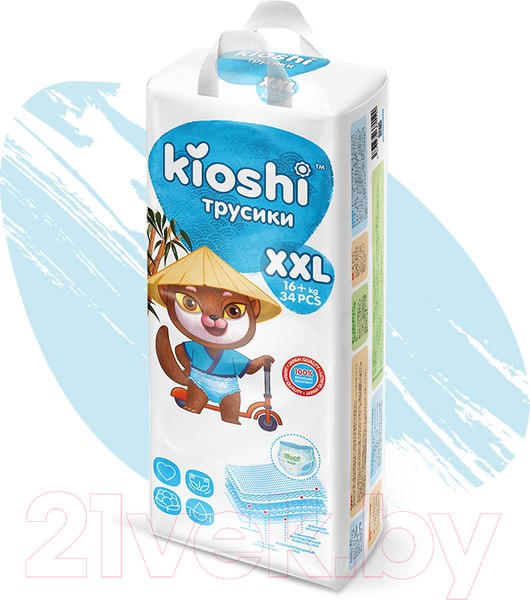 Изображение товара Подгузники-трусики детские KIOSHI XXL от 16кг (34шт)