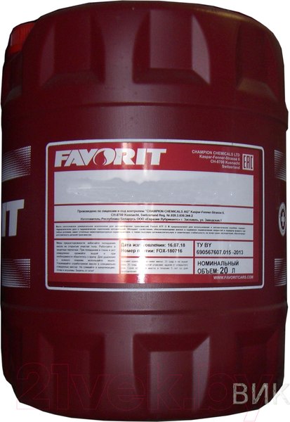 Изображение товара Моторное масло Favorit Ultra XFE 5W40 SN/CF / 56318 (20л)