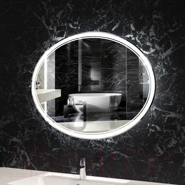 Изображение товара Зеркало Пекам Vesta 2 80x60 / Vesta2-80x60spcl (с подсветкой, сенсором на прикосновение, подогревом и часами)