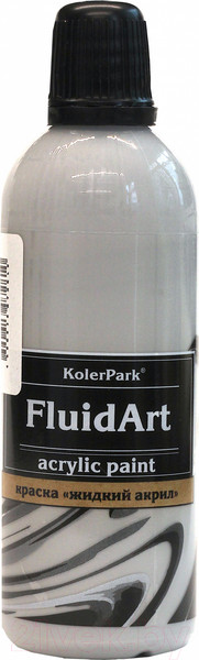 Изображение товара Акриловая краска KolerPark Fluid Art Жидкий акрил (80мл, серебро)