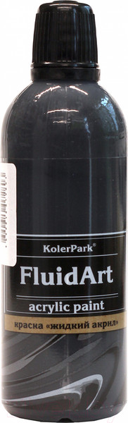 Изображение товара Акриловая краска KolerPark Fluid Art Жидкий акрил (80мл, черный)