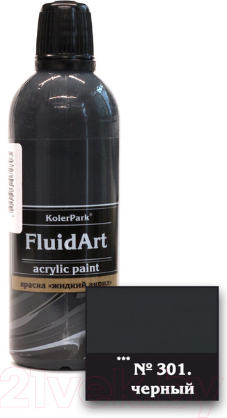 Изображение товара Акриловая краска KolerPark Fluid Art Жидкий акрил (80мл, черный)