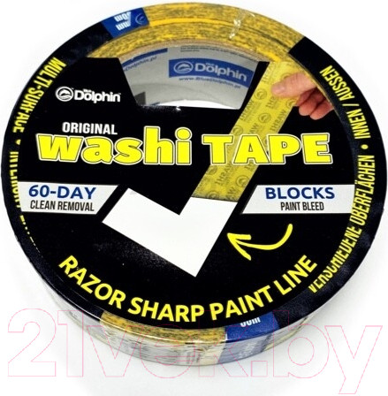 Изображение товара Лента малярная Blue Dolphin Washi 300-1-04 / 48ммx50м (5907758536612)