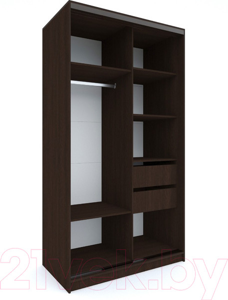 Изображение товара Шкаф-купе Евва 120 VHG.12 / АЭП ШК.2 03 (венге/дуб шамони светлый/венге глянец)