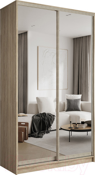 Изображение товара Шкаф-купе Евва 120 SH.05 / АЭП ШК.2 03 (дуб сонома/зеркало/дуб шато)