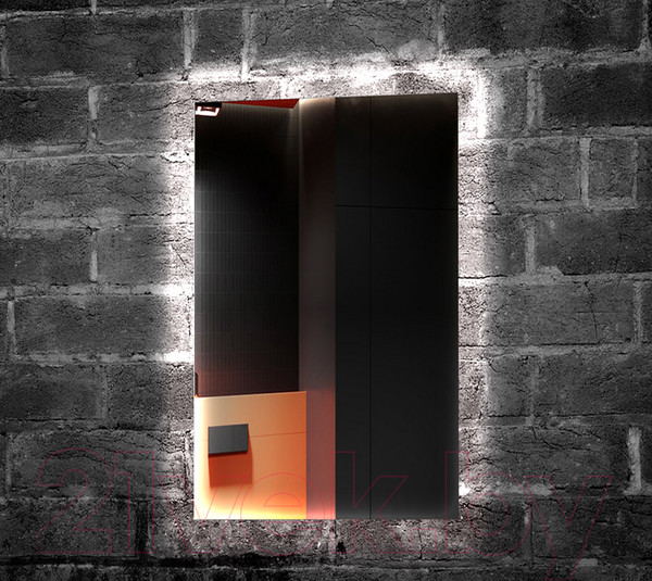 Изображение товара Зеркало Пекам Greta Fly 65x80 / GretaFly-65x80scl (с подсветкой, сенсором на прикосновение и часами)