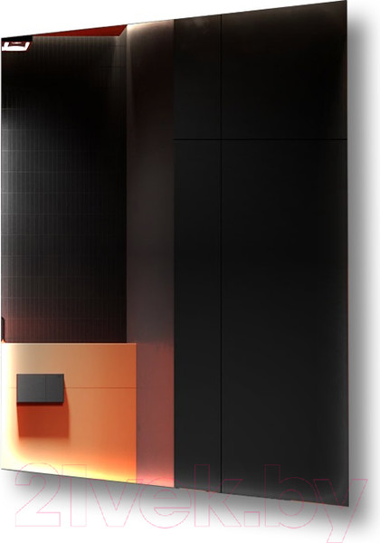 Изображение товара Зеркало Пекам Greta Fly 70x80 / GretaFly-70x80scl (с подсветкой, сенсором на прикосновение и часами)