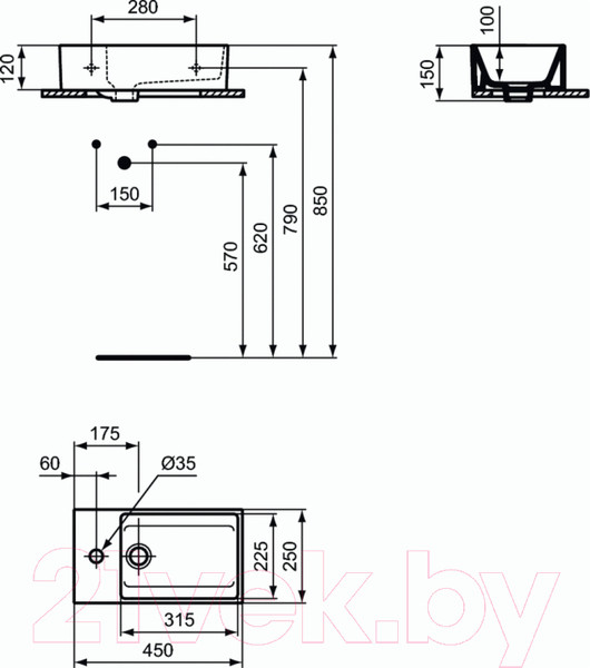 Изображение товара Умывальник Ideal Standard T373301