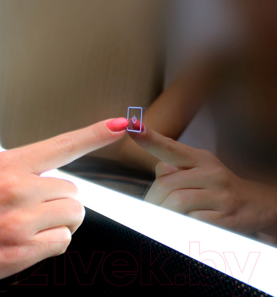 Изображение товара Зеркало Пекам Greta Fly 100x60 / GretaFly-100x60scl (с подсветкой, сенсором на прикосновение и часами)