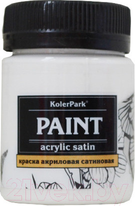 Изображение товара Акриловая краска KolerPark Акриловая сатиновая (50мл, белый)