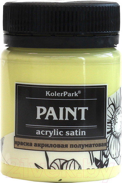 Изображение товара Акриловая краска KolerPark Акриловая сатиновая (50мл, канарейка)