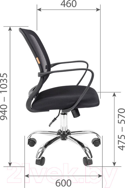 Изображение товара Кресло офисное Chairman 698 хром (TW-69, красный)