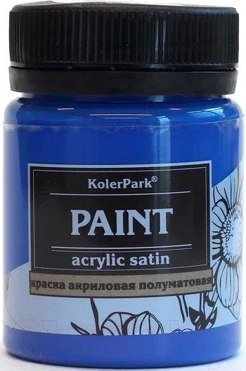 Изображение товара Акриловая краска KolerPark Акриловая сатиновая (50мл, синий)