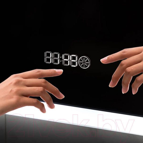 Изображение товара Зеркало Пекам Marta Fly 80x50 / MartaFly-80x50scl (с подсветкой, сенсором на прикосновение и часами)