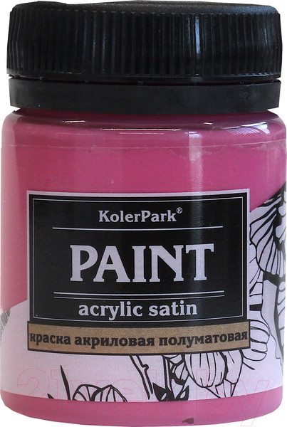Изображение товара Акриловая краска KolerPark Акриловая сатиновая (50мл, фуксия)