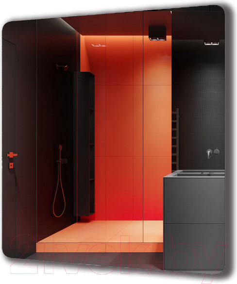 Изображение товара Зеркало Пекам Marta Fly 80x80 / MartaFly-80x80spcl (с подсветкой, сенсором на прикосновение, подогревом и часами)