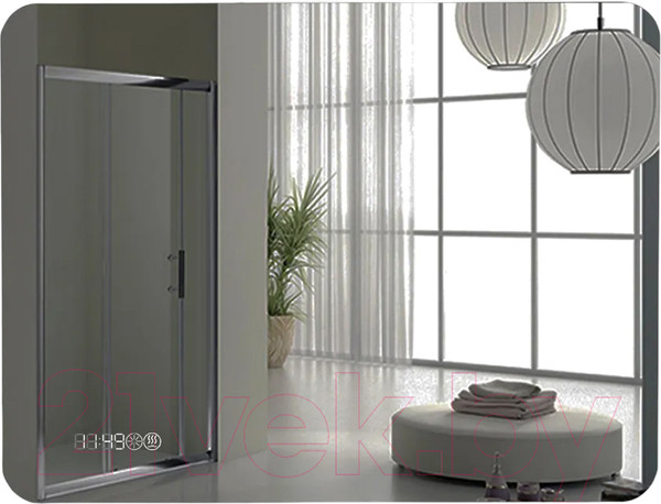 Изображение товара Зеркало Пекам Marta Fly 100x80 / MartaFly-100x80spcl (с подсветкой, сенсором на прикосновение, подогревом и часами)