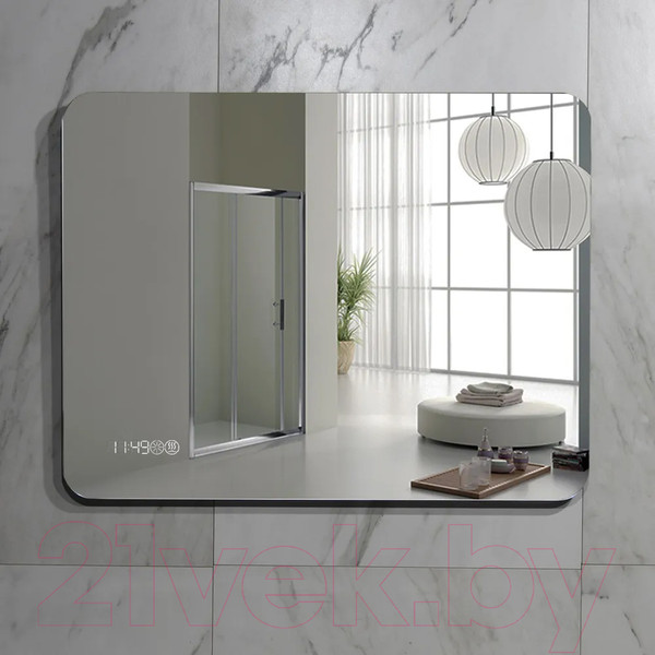 Изображение товара Зеркало Пекам Marta Fly 100x80 / MartaFly-100x80spcl (с подсветкой, сенсором на прикосновение, подогревом и часами)