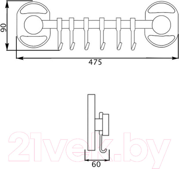 Изображение товара Крючок для ванной Potato P2914-6