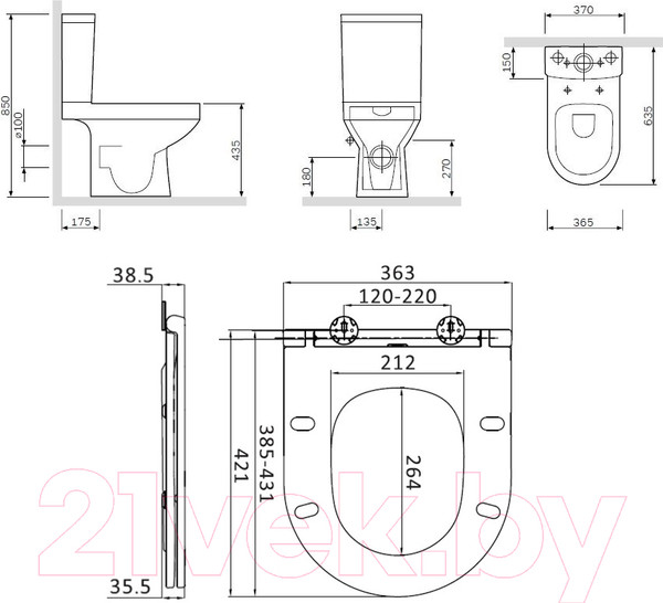 Изображение товара Унитаз напольный AM.PM Spirit CK70DC