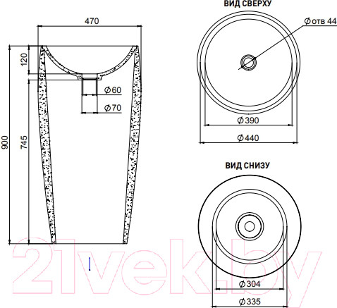 Изображение товара Умывальник Salini Armonia 47x47 / 130113G