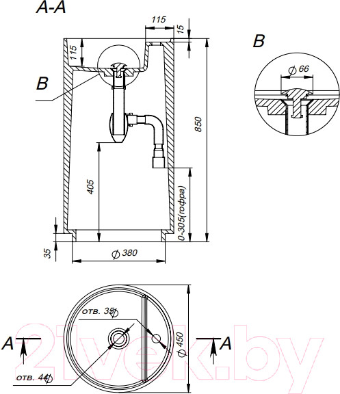 Изображение товара Умывальник Salini Armonia 45x45 / 130124M