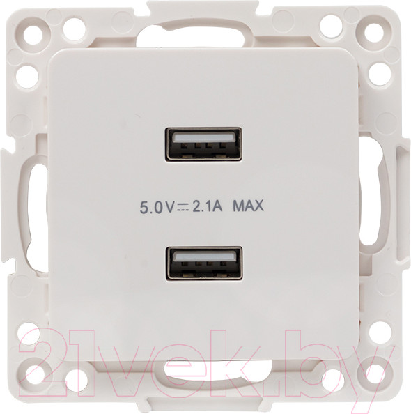Изображение товара Розетка EKF PROxima Стокгольм EYR16-028-10-2USB (белый)