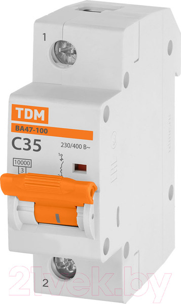 Изображение товара Выключатель автоматический TDM ВА 47-100 1Р 35А (C) 10кА / SQ0207-0050