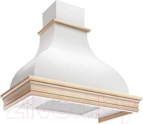 Изображение товара Вытяжка купольная Elikor Аркада Валенсия 90П-650-П3Д / 142677 (белый муар/дуб неокрашенный)