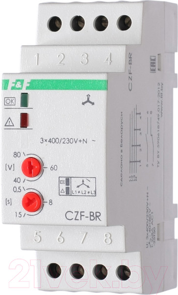 Изображение товара Реле контроля фаз Евроавтоматика CZF-BR