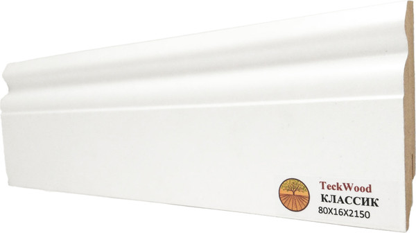 Изображение товара Плинтус Teckwood МДФ 80x16x2150 (белый фигурный №3 классик)