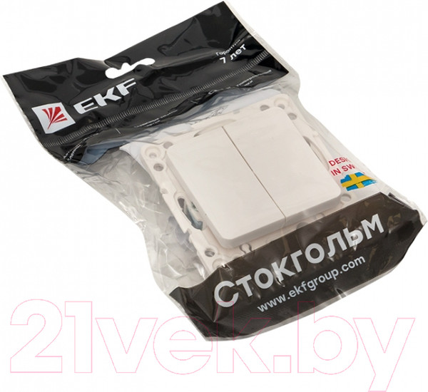 Изображение товара Выключатель EKF PROxima Стокгольм / EYV10-123-10 (белый)