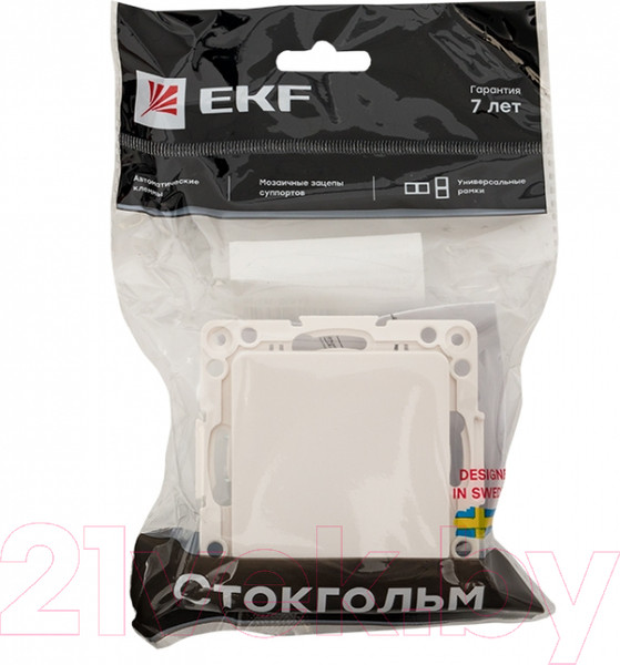 Изображение товара Выключатель EKF PROxima Стокгольм / EYV10-121-10 (белый)
