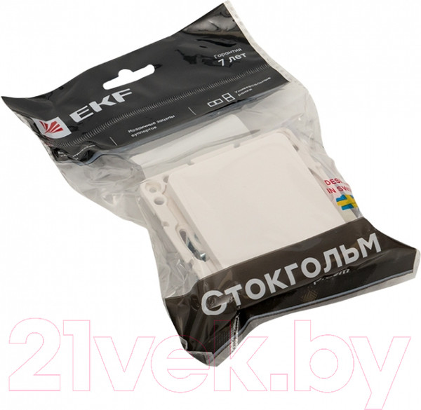 Изображение товара Выключатель EKF PROxima Стокгольм / EYV10-121-10 (белый)
