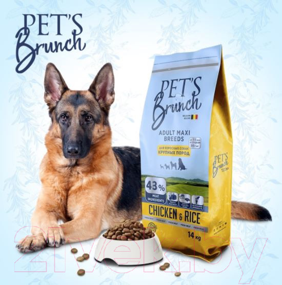 Изображение товара Сухой корм для собак Pet's Brunch Adult Maxi Breeds с курицей (4кг)