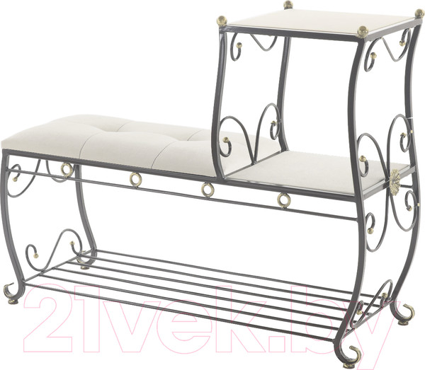 Изображение товара Банкетка AMC 8(1000)23 с этажеркой (коричневый/бежевый)