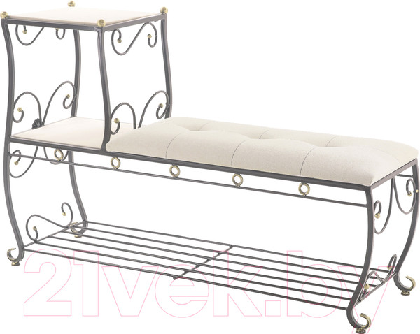 Изображение товара Банкетка AMC 8(1200)23 с этажеркой (коричневый/бежевый)