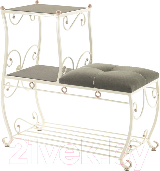 Изображение товара Банкетка AMC 8(800)32 с этажеркой (слоновая кость/венге)