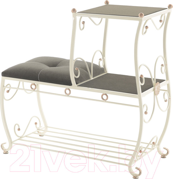 Изображение товара Банкетка AMC 8(800)32 с этажеркой (слоновая кость/венге)