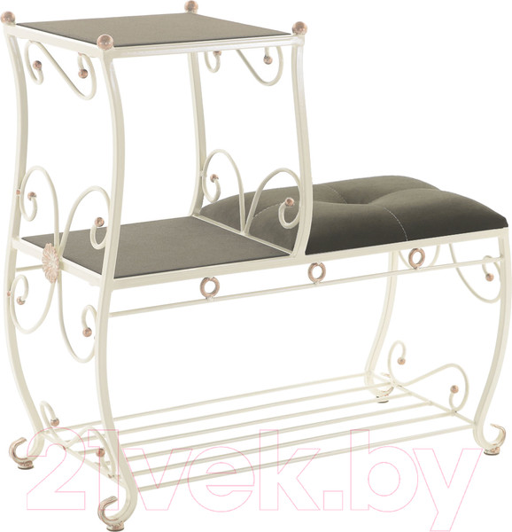 Изображение товара Банкетка AMC 8(800)32 с этажеркой (слоновая кость/венге)