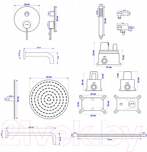 Изображение товара Душевая система со смесителем REA P4112